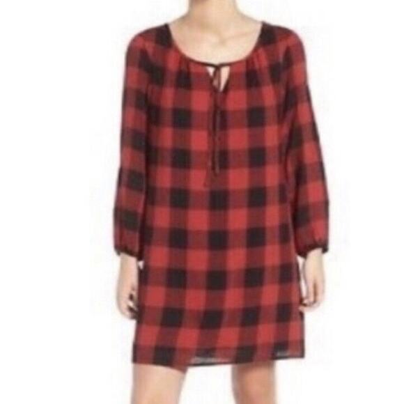 MADEWEL $98 Casual‎ Wool Tunic Lined Shift Dress Buffalo Check Size XXS - Picture 10 of 10